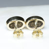 Natural Australian Boulder Opal Gold Earring Studs (7.5 x 5mm) Code GE48