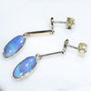 Australian Boulder Opal Gold Earrings (10.5 x 4.5mm) Code GE46