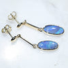 Australian Boulder Opal Gold Earrings (10.5 x 4.5mm) Code GE46