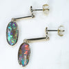 Australian Boulder Opal Gold Earrings (12 x 5mm) Code GE64