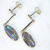 Australian Boulder Opal Gold Earrings (12 x 5mm) Code GE64