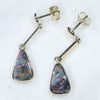 Australian Boulder Opal Gold Earrings (10 x 7.5mm) Code GE45