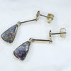 Australian Boulder Opal Gold Earrings (10 x 7.5mm) Code GE45