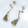 Australian Boulder Opal Gold Earrings (10 x 7.5mm) Code GE45