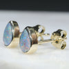 Gold Opal Studs Side View