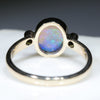 Natural Australian Crystal Opal and Diamond Gold Ring  - Size 7.25 Code - RL39