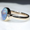 Natural Australian Crystal Opal and Diamond Gold Ring  - Size 7.25 Code - RL39