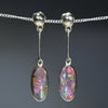 Australian Boulder Opal Gold Earrings (12 x 5mm) Code GE64