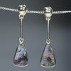 10k Gold Natural Boulder Opal Drop Earring Studs