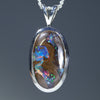 Natural Australian Matrix Opal Silver Pendant