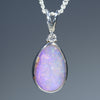 Natural Australian Boulder Opal Silver Pendant with Diamond