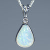 Natural Crystal Opal Silver pendant with Diamond