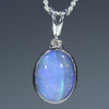 Natural Australian Boulder Opal Silver Pendant with Diamond
