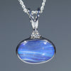 Natural Australian Boulder Opal Silver Pendant with Diamond