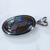 Australian Boulder Opal Matrix Silver Pendant with Silver Chain (15mm x 9mm)  Code -SD338