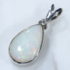 Natural Australian White Opal and Diamond Silver Pendant with Silver Chain Code -SD242