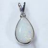 Natural Australian White Opal and Diamond Silver Pendant with Silver Chain Code -SD242