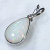 Sterling Silver -Natural White Opal- Natural Diamond