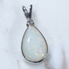 Natural Australian White Opal and Diamond Silver Pendant with Silver Chain Code -SD242