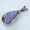 Natural Australian Boulder Opal and Diamond Silver Pendant with Silver Chainl Code -SD272