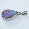 Natural Australian Boulder Opal and Diamond Silver Pendant with Silver Chainl Code -SD272