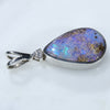 Natural Australian Boulder Opal and Diamond Silver Pendant with Silver Chainl Code -SD272