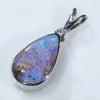 Sterling Silver-Solid Boulder Opal- Natural Diamond