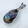 Sterling Silver- Solid Boulder Opal- Natural Diamond
