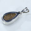 Natural Australian Boulder Opal and Diamond Silver Pendant with Silver Chain (13mm x 7.5mm) Code -SD279