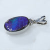 Natural Australian Boulder Opal and Diamond Silver Pendant with Silver Chain (11mm x 7mm)  Code -SD273