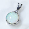Natural Australian White Opal and Diamond Silver Pendant with Silver Chain Code -SD268