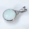Sterling Silver - Solid Opal - Natural Diamond