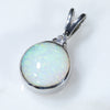 Natural Australian White Opal and Diamond Silver Pendant with Silver Chain Code -SD268