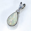 Elegant Silver Opal and Diamond pendant