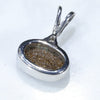 Natural Australian Boulder Opal and Diamond Silver Pendant with Silver Chain (6.5mm x 10mm) Code -SD264