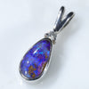 Sterling Silver- Solid Boulder Opal-Natural Diamond