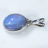 Natural Australian Boulder Opal and Diamond Silver Pendant with Silver Chain (10.5mm x 8mm)  Code -SD245