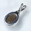 Natural Australian Boulder Opal and Diamond Silver Pendant with Silver Chain (10.5mm x 8mm)  Code -SD245