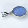 Natural Australian Boulder Opal and Diamond Silver Pendant with Silver Chain (10.5mm x 8mm)  Code -SD245