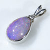 Natural Australian Boulder Opal and Diamond Silver Pendant with Silver Chain (11mm x 8mm)  Code -SD277