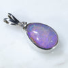 Natural Australian Boulder Opal and Diamond Silver Pendant with Silver Chain (11mm x 8mm)  Code -SD277