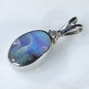Sterling Silver- Solid Boulder Opal- Natural Diamond