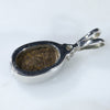 Natural Australian Boulder Opal and Diamond Silver Pendant with Silver Chain (10mm x 6.5mm)  Code -SD284