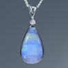 Natural Australian Boulder Opal Silver Pendant with Diamond