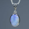 Natural Australian Boulder Opal Silver Pendant with Diamond