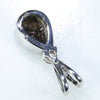 Natural Australian Boulder Opal and Diamond Silver Pendant with Silver Chain (7mm x 5mm)  Code -SD287