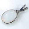 Natural Australian White Opal and Diamond Silver Pendant with Silver Chain (11mm x 8mm)  Code -SD283