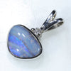 Sterling Silver- Solid Boulder Opal- Natural Diamond