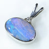 Sterling Silver- Solid Boulder Opal - Natural Diamond