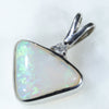 Sterling Silver- Solid White Opal- Natural Diamond